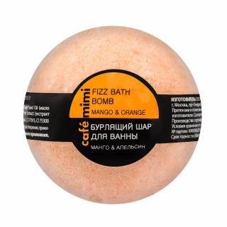 Figurina-bila (bomba) efervescenta de baie Cafe Mimi Bath Bomb Mango and Orange cu Mango si Portocale 120gr