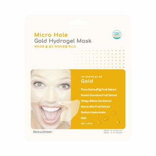 Masca de fata din hidrogel cu ser antirid hidratant si luminozitate Beauugreen Micro Hole Gold 30gr