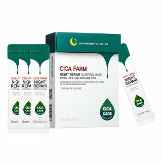 Masca de noapte pentru fata hidratanta calmanta cu efect antirid Farmstay Cica Farm Sleeping Mask 20bc x 4ml