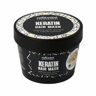 Masca de par Cafe Mimi Hair Mask Professional Keratin cu Cheratina si extracte naturale, pentru par deteriorat si vopsit 110ml