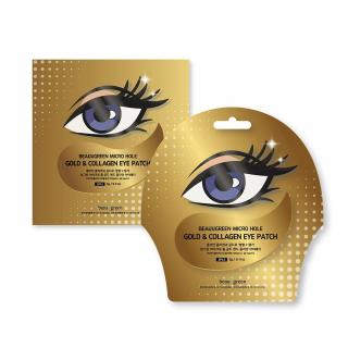 Plasturi anticearcan de ochi cu ser antirid si luminozitate Beauugreen Micro Hole Collagen  Gold Eye Patch 2bc 3g