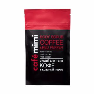 Scrub de corp exfoliant anticelulitic Cafe Mimi Dry Body Scrub Coffee  Red Pepper Anti-Cellulite cu extracte naturale 150gr