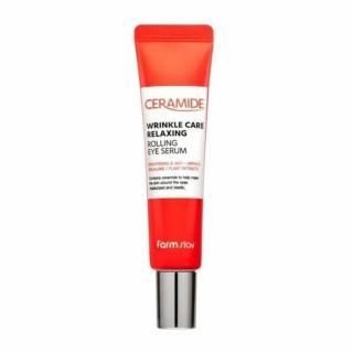 Ser concentrat de ochi antirid nutritiv cu masaj Farmstay Ceramide Wrinkle Care Relaxing Rolling Eye 25ml