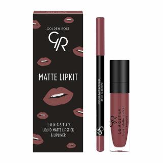 Set pentru buze Golden Rose Matte Lip Kit Rose Taupe Ruj lichid Longstay Matte 20 + Creion Dream 510