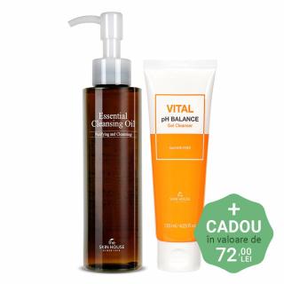 Set pentru curatare fata in 2 pasi The Skin House Ulei Essential si Gel-spuma de curatare Vital Ph