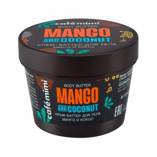 Unt de corp Cafe Mimi Body Butter Mango  Coconut cu Ulei de Cocos si de Migdale, Unt de Mango, Unt de Shea si Unt de Cacao 110ml