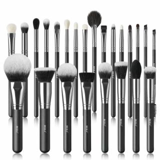 Set 24 pensule make-up Beili Black, par natural+sintetic - model nou