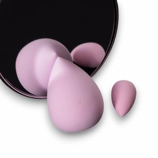 Set Burete machiaj super soft 1 buc oval si 1 buc lacrima roz pudra