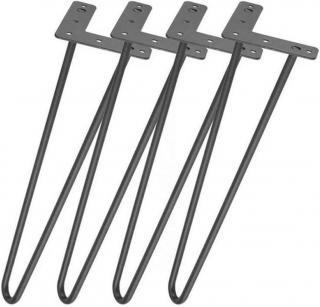 Set 4 picioare metalice Hairpin, inaltime 45 cm, Masa de cafea , Bancuta