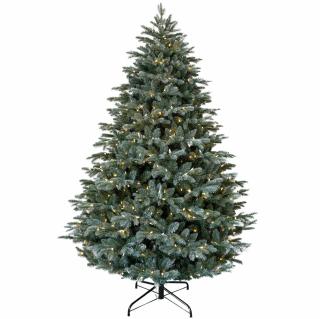 Brad artificial Frosted Mulberry cu aspect inghetat si lumini, PE, 213 cm, 750 leduri