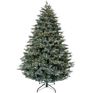 Brad artificial Frosted Mulberry cu aspect inghetat si lumini, PE, 228 cm, 800 leduri - RESIGILAT