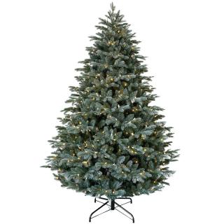 Brad artificial Frosted Mulberry cu aspect inghetat si lumini, PE, 228 cm, 800 leduri