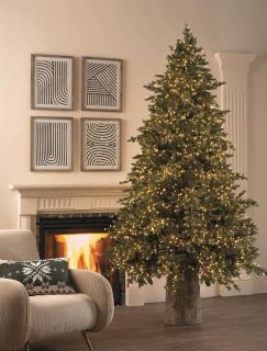 Brad artificial Pino Argentato de Lux cu telecomanda si 3000 Mini Led, PE, 180 cm, verde