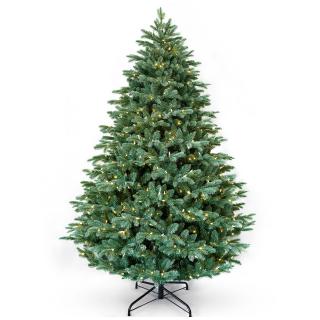 Brad artificial Premium Mulberry cu lumini, ace 3D, 243 cm, PE, 900 LED, verde - RESIGILAT