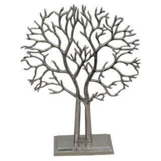 Decoratiune metal Copacul Vietii, 70 cm, argintiu metalizat