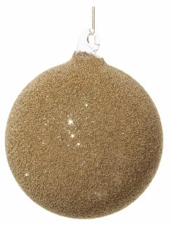 Glob brad Craciun Glitter Gold, 8 cm, sticla, auriu