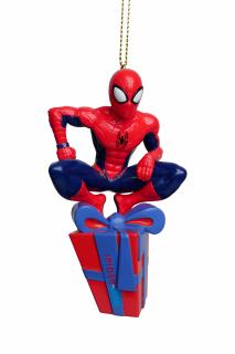 Ornament brad 3D Spiderman cu cadou, Marvel, 13 cm, rosu