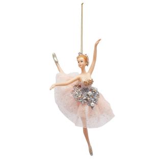 Ornament brad balerina Dolce, 18 cm, roz