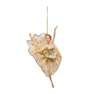 Ornament brad balerina Imperatrice, 17 cm, auriu