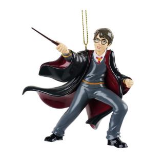 Ornament brad Harry Potter cu bagheta 3D, 10 cm, gri