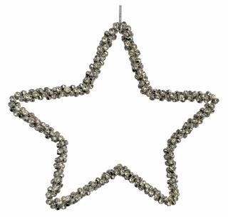 Ornament brad Stea Diamant, 16 cm, plastic, argintiu