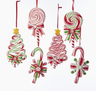 Set 6 ornamente brad  Acadea, 12 cm, Clay Dough, multicolor