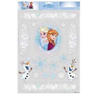 Stickere Craciun pentru geam Elsa si Anna, Frozen 2 , Disney, albastru