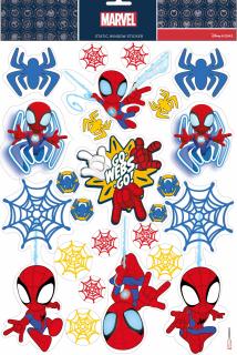 Stickere Craciun pentru geam Spiderman, Fantoma Paianjen, rosu