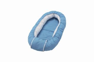 Cuib bebelusi pozitionator SomnArt baby nest, 94x60cm, albastru