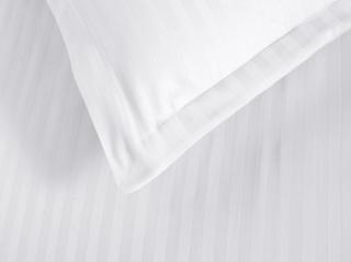 Fata de perna 50x70cm,damasc satinat,100% bumbac,alba-H002
