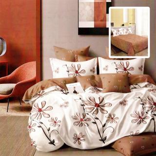 Lenjerie pat dublu,bumbac finet,6 piese,cearceaf normal 220x240cm, cearceaf pilota 200x220cm, 2 fete de perna 50x70, 2 fete de perna 70x70-M358