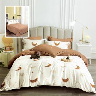 Lenjerie pat dublu,bumbac finet,6 piese,cearceaf normal 220x240cm, cearceaf pilota 200x220cm, 2 fete de perna 50x70, 2 fete de perna 70x70-M500