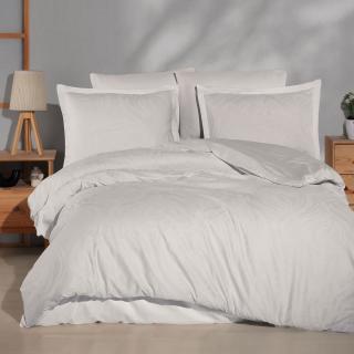 Lenjerie pat dublu,jacquard 100% bumbac,6 piese,alba,TARVA -91376
