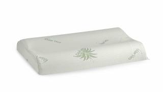 Perna ergonomica Memory Aloe Vera Somnart, sustinere exacta pentru gat si cap, husa detasabila, 42x72x12 cm