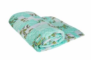 Pilota matlasata Ultrasleep Green Flowers Somnart, 200x220 cm, 250 g, microfibra, lavabila la 40   C