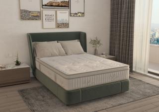 Saltea cu memorie si arcuri Bambus Super Confort Pocket Multilayer 90x200, inaltime 25 cm, husa matlasata, sistem 3D, manere, fermitate medie