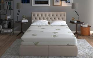 Saltea cu memorie Somnart XXL Memory Plus 180x200, inaltime 25 cm, pentru persoane supraponderale, husa Aloe Vera detasabila, rulata, fermitate mare