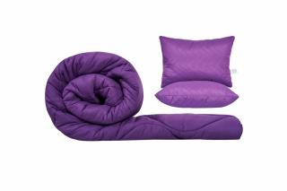 Set SomnART gama Coral, Pilota 200x220 cm si 2 perne 50x70 cm Purple Magic