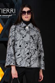 Palton de lana Sentierri 830 scurt gri icaro