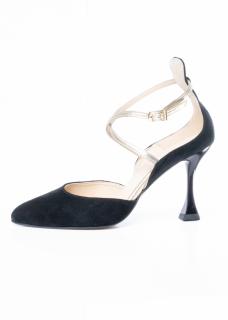 Pantofi de piele naturala Emis 534 negru-gold