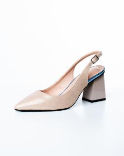 Pantofi de piele naturala Epica 2459 - 7 cm  bej