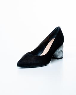 Pantofi de piele naturala Epica 2460 - 6 cm  negri
