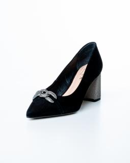 Pantofi de piele naturala Epica 3007 - 7 cm  negri