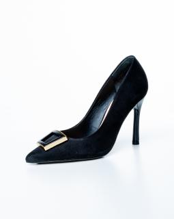 Pantofi de piele naturala Epica 3009 - 9 cm  negri