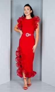 Rochie Alma midi rosie