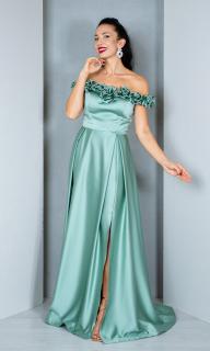 Rochie Anissa lunga vernil