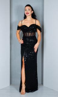Rochie Charleigh lunga neagra