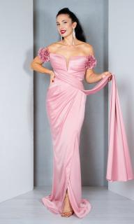Rochie Coraline lunga pudra