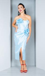 Rochie Daphne midi bleu