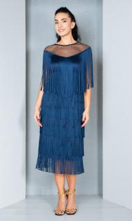 Rochie Fallon midi bleumarin